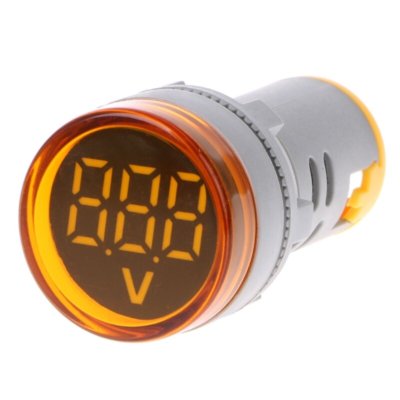 AC 60-500V 22mm Digital Voltmeter Voltage Gauge Monitor Indicator Signal Lights