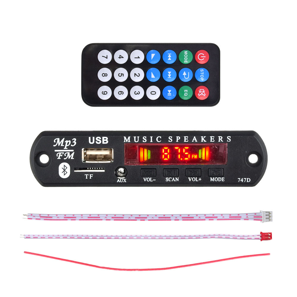 Aideepen 9v 12v bt 5.0 mp3 decoder board usb aux sd fm radio lossless mp3/wma/wav/flac/ape decoder board module colors screen display