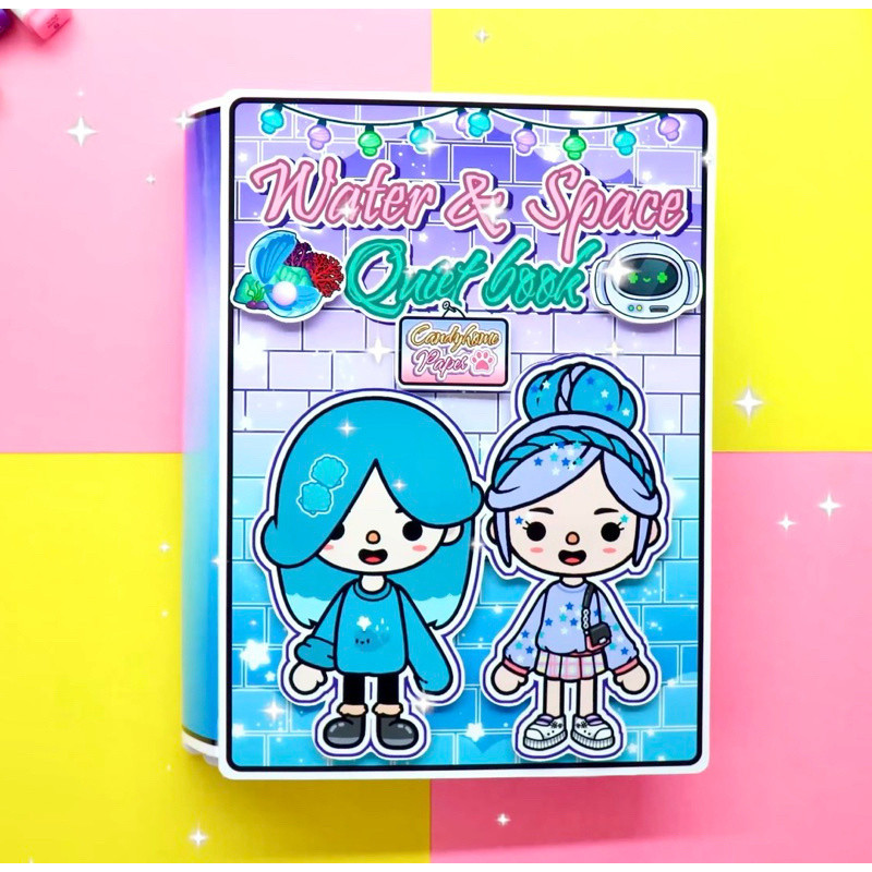 Toca Life World安静书纸娃娃屋 Toca Bocaaquarium For Two Cute Girls-paper Doll 