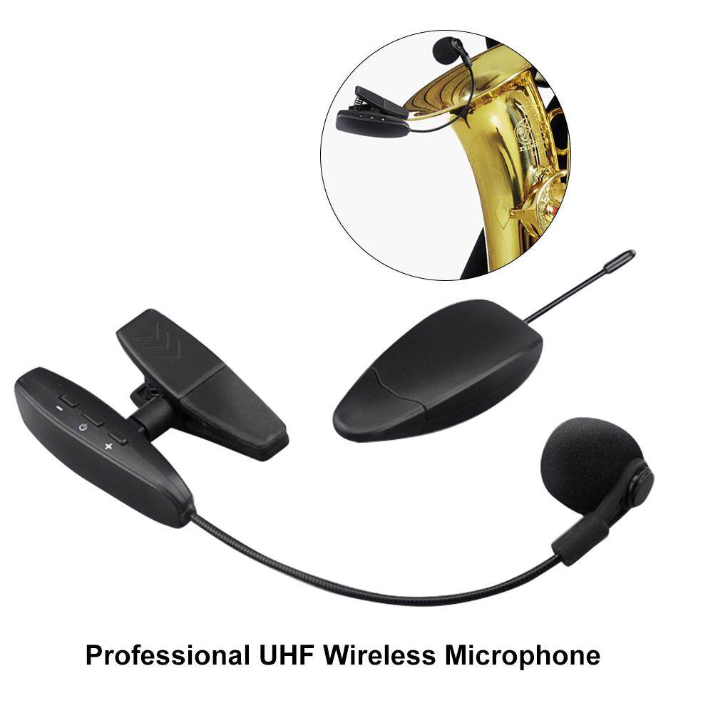 Professional UHF Wire-less Saxophone Microphone Brass Instrument Microphone System Receiver & Trans-mitter for Sax Saxophone French Horn Trumpet Trombone Clarinet