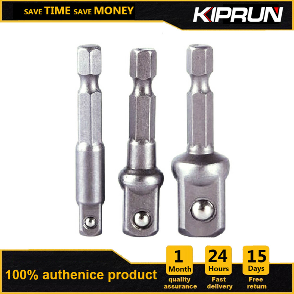Kiprun 3 pcs hex shank 1/4 3/8 1/2 drive screwdriver drill bit electric socket wrench adapter