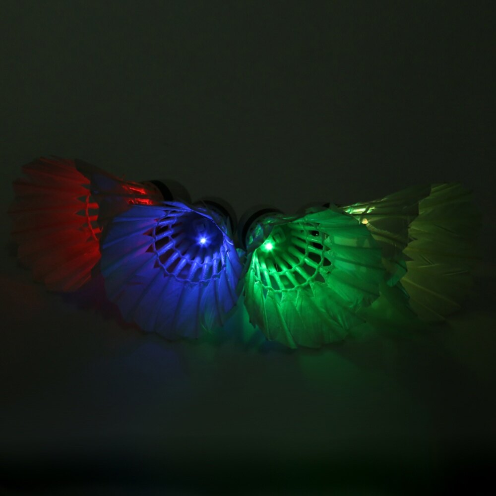 (Ready) Dark Night 4 Pcs Colorful LED Badminton Feather Shuttlecock Shuttlecocks Ne