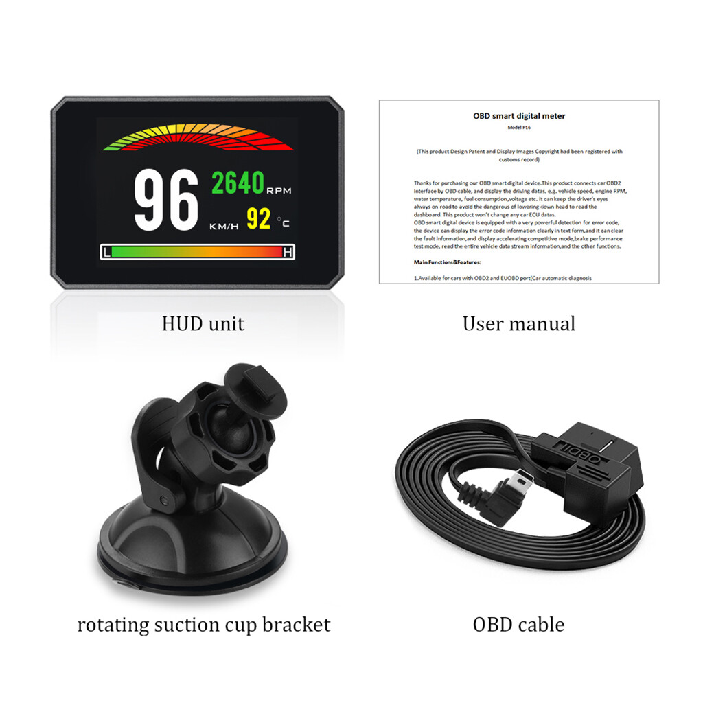 CCGOOD P16 OBD Hud Head Up Digital Car Speed On-Board Computer OBD2 Speedometer