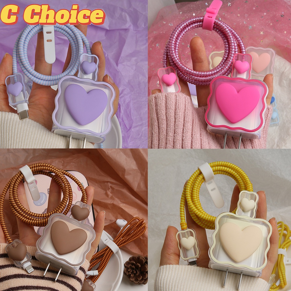 INS Love Wave Pattern Compatible for iPhone Chargering Protector Cover 18w 20w for ipad chargering case Cable Protector Earphone Cord Protector Chargering for ip14promax 14pro 14 ip12 11pro [cchoice]