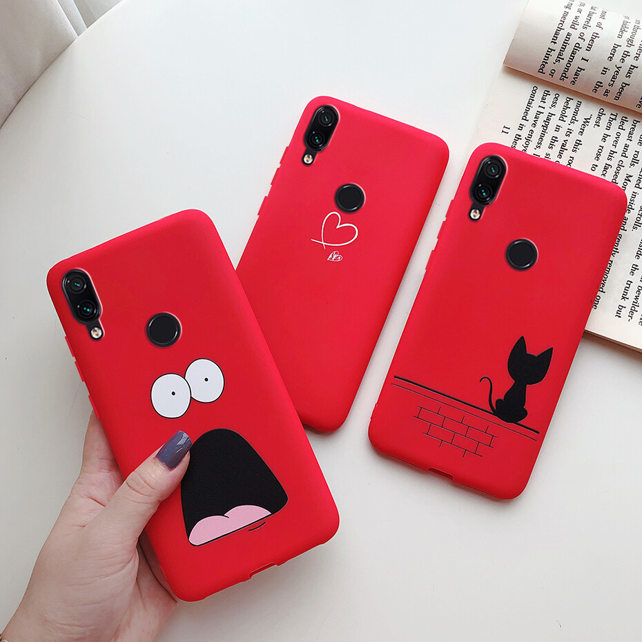 For Xiaomi Redmi Note 7 Phone Case Ultra Slim Cute Matte Painted Cover Casing Soft Silicone Case