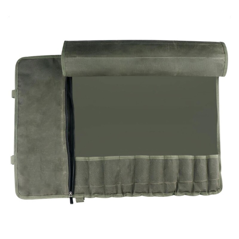[Hot Sale] Portable Kitchen Cooking Chef Knife Bag Roll Bag Carry Case Bag Kitchen Cooking Tool Durable Storage 10 Pockets Green Co
