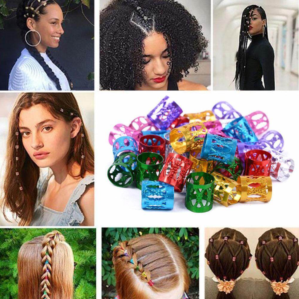 100 Chiếc Vòng Kim Loại Tóc Từ Châu Phi Hạt Còng Ống Phụ Kiện Dreadlock Dreadlock Dread Bím Tóc Trang Sức Trang Trí