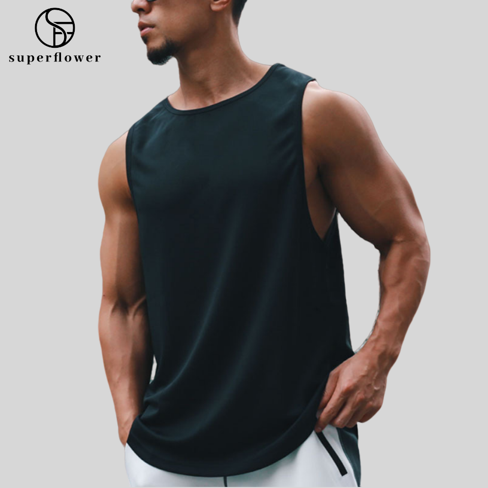 SUPERFLOWER Tank Tops for Men Quick Dry Running Training Fiess Leisure Breathable Sports Vest Sleeveless_voghion.com