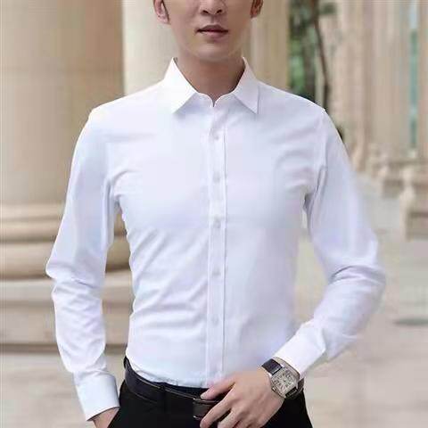Waqd shop áo sơ mi nam dài tay quần áo màu trắng cơ bản mỏng hàn quốc cho học sinh nam áo sơ mi inch thời trang áo sơ mi trắng
