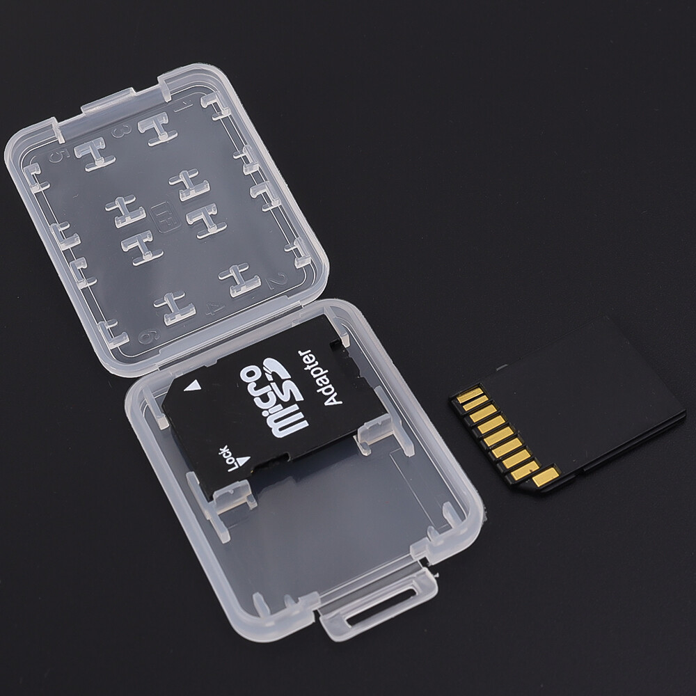 6 cái 8-in-1 đồ đựng bảo vệ nhựa trong suốt mini cho SD SDHC TF MS lưu trữ thẻ nhớ trường hợp túi hình hộp