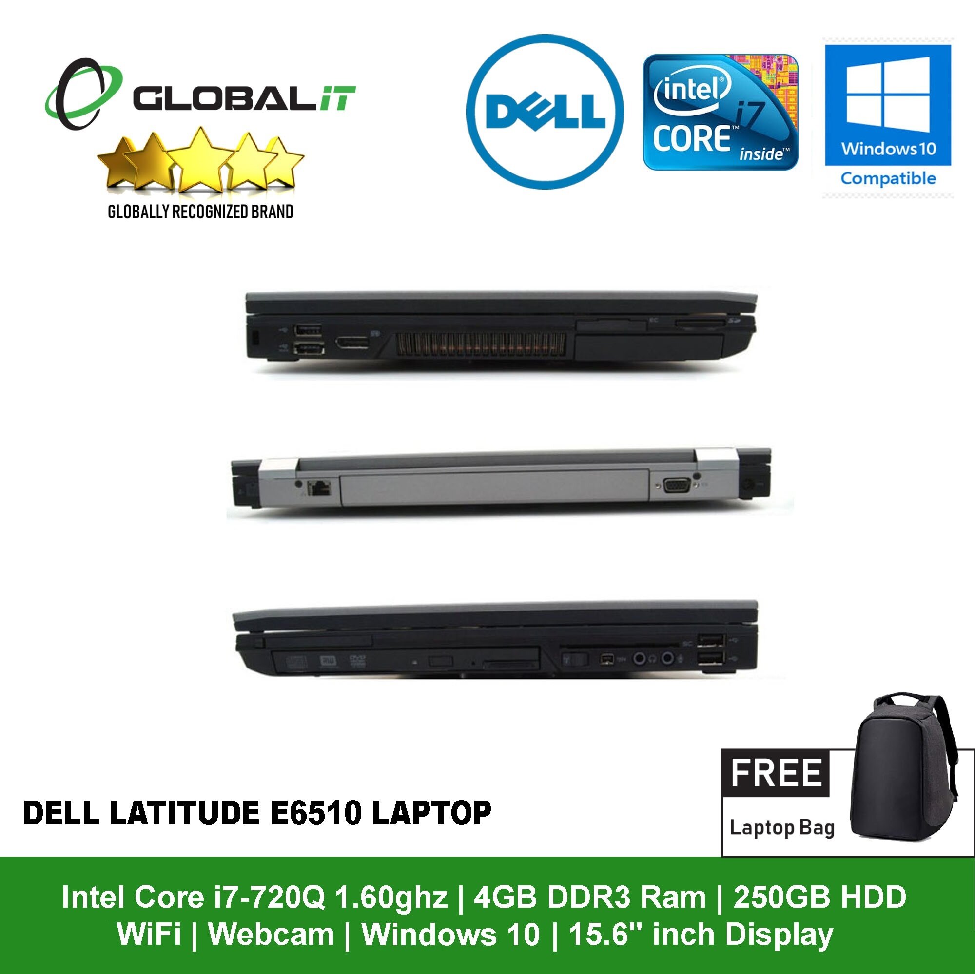 Refurbished Notebook Dell Latitude E6510 Laptop 15 6 Inch Lcd Intel Core I7 7q 4gb Ram 250gb Hdd Wifi Windows 10 Lazada
