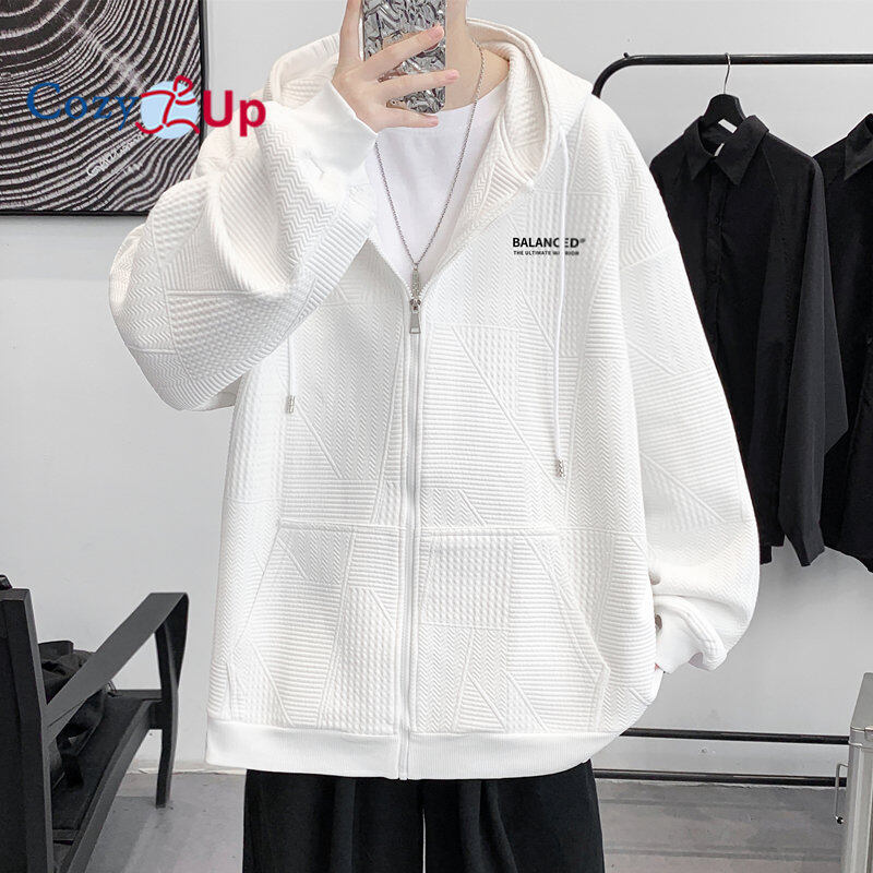 Cozy Up Men's Long Sleeve Jacket Casual Solid Color Lapel Zip Access Cardigan