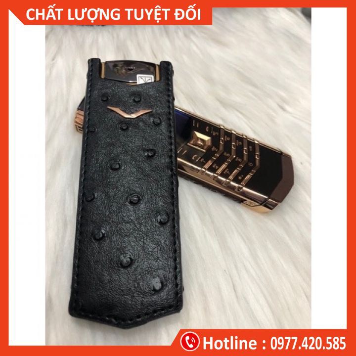 Bao da Vertu Singature S đứng không nắp da cá sấu