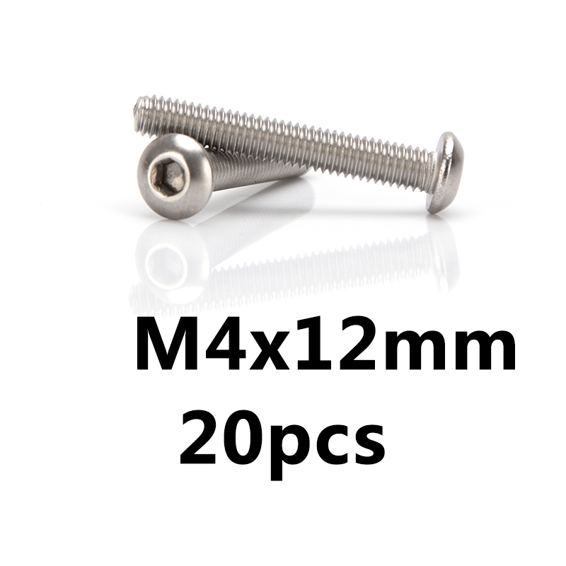 Diy tool m3 m4 length 3mm-70mm 304 stainless steel button head hex hexagon socket screw round head allen bolt machine screws