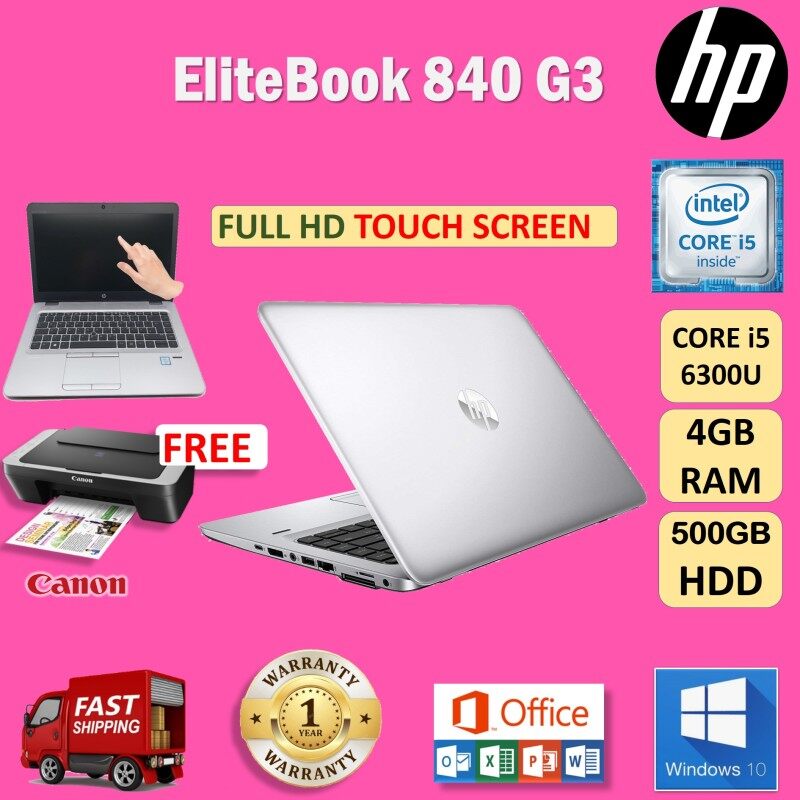 (FULL TOUCH SCREEN) HP ELITEBOOK 840 G3 - CORE i5 6300U / 4GB DDR4 RAM / 500 GB HDD/ WINDOWS 10 PRO / REFURBISHED / 1 YEAR WARRANTY Malaysia