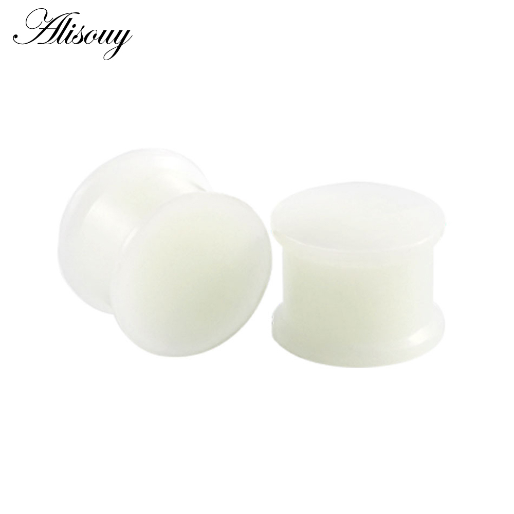 Alisouy 2 cái nút tai, nút bấm cơ thể bằng silicon mỏng dẻo phát sáng chất lượng cao nút bấm trang sức khuyên tai cáng tai