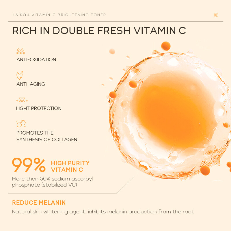 LAIKOU Nước Hoa Hồng Làm Sáng Da Vitamin C Làm Mờ Vết Thâm Chăm Sóc Mặt 100Ml