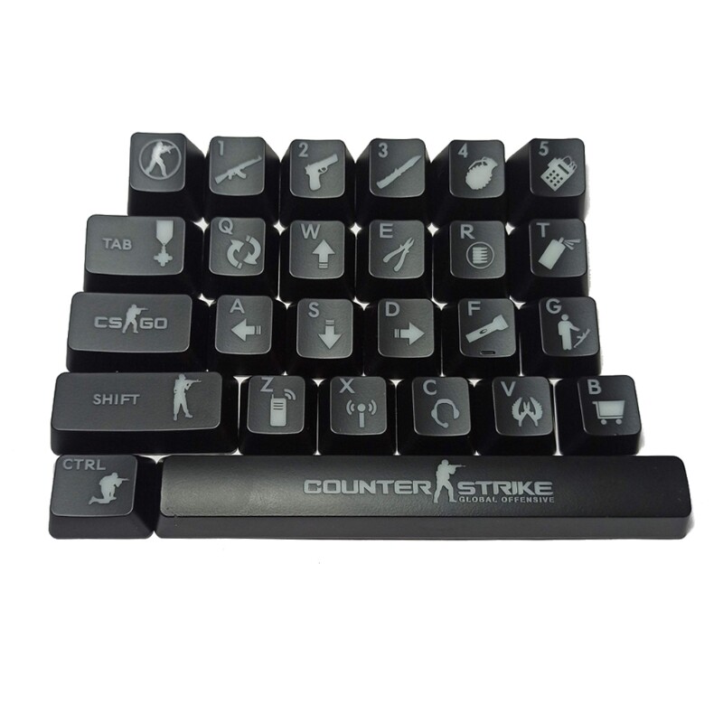 CS go Game 26 keys ABS Shot Backlit Backlighting Shine Translucent OEM Keycaps for Mechanical Keyboard CS go Keycap