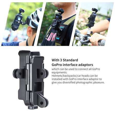 ULANZI Vlog EXTENDED สำหรับ DJI Osmo ซองกระเป๋าพร้อมไมโครโฟนเย็นรองเท้า 3 GoPro อะแดปเตอร์