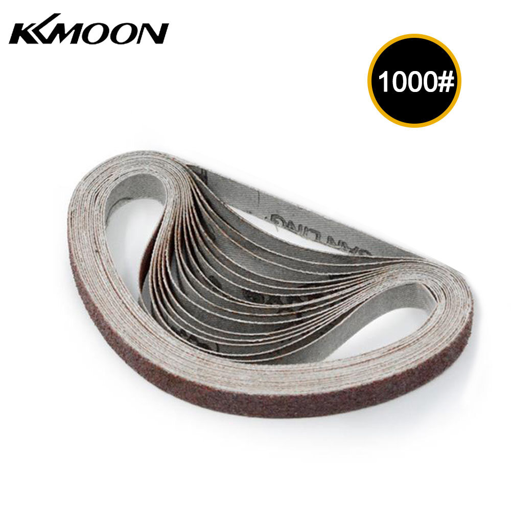 KKmoon 10pcs 10x330mm Abrasive Sanding Belts 1000 Grit Sanding Grinding Polishing Tools for Sander Power Rotary Tools
