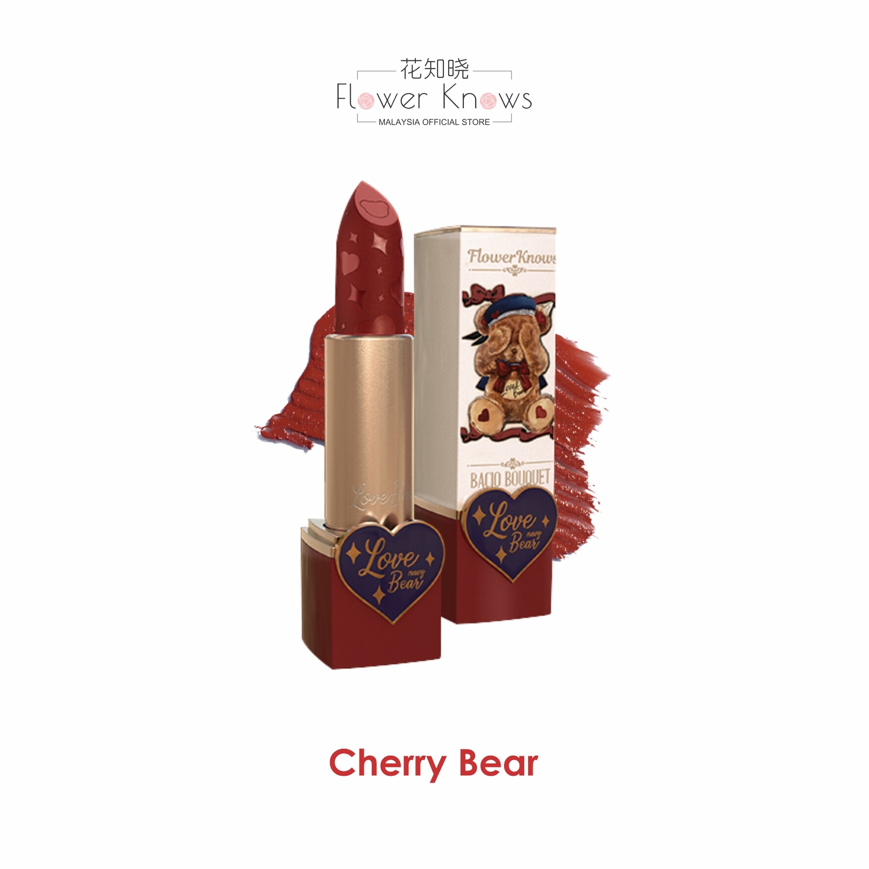 flower knows love bear lipstick