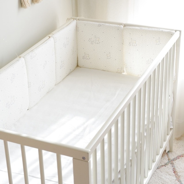 Baby Crib Cot Bumper Square Removable Zipper Cotton Pad Crib Fence Protection Cover Infant Crib Protection Cover Set Of Six Pcs