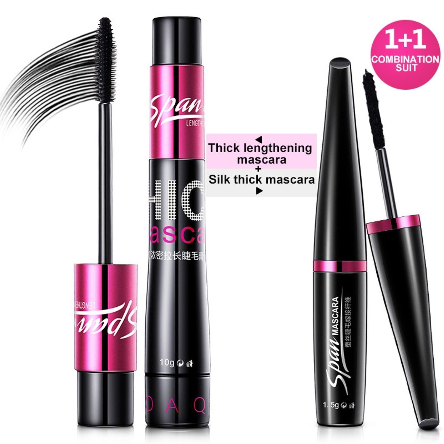 [Dorisna] 4D Silk Fiber Eyelash Mascara Extension Makeup Waterproof Silk + Mascara