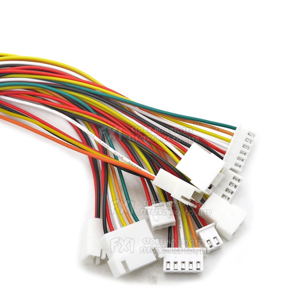 Xh2.54mm jst connector 2p 3p 4p 5p 6p 7p 8p cable connectors wire connectors plug socket jst xh2.54mm pitch 2.54mm 20cm 26awg