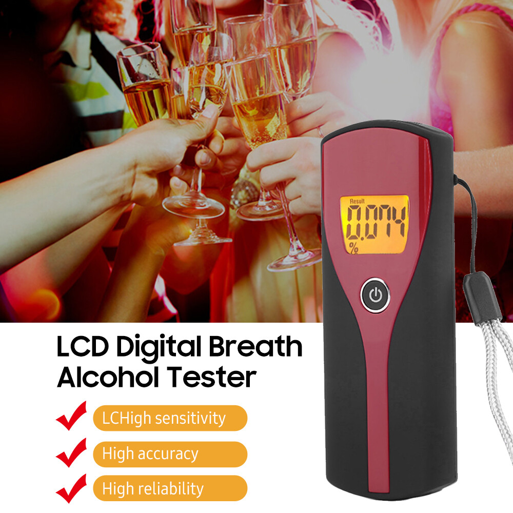 LCD Display Digital Breath Alcohol Tester Breathalyzer Non-contacting Blowing Alcohol Analyzer Meter Portable Alcohol Detector for Policeman Home Use