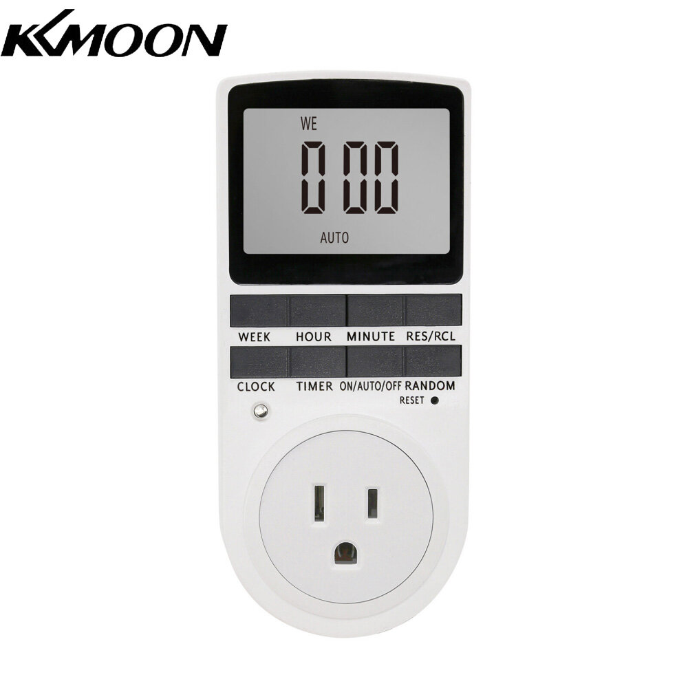 KKmoon Digital Timer Switch Socket Digital Electronic Timer Switch LCD Display Plug-in Programmable Time Switch Energy Saving Intelligent Electronic Timing Socket