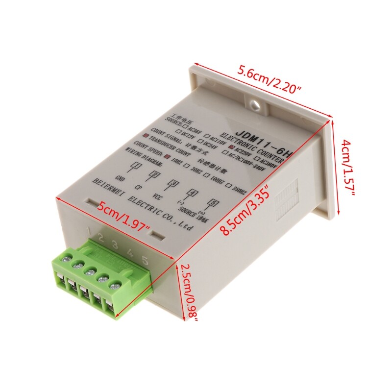 【Hàng Có Sẵn】 Màn Hình LED 6 Chữ Số, Công Tắc Cảm Biến Quang Điện NPN Điều Chỉnh Được 1-999999 Bộ Đếm