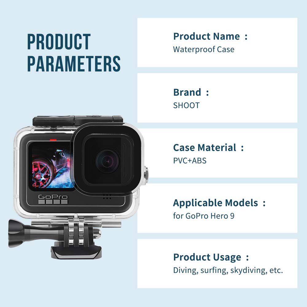 Waterproof Case for GoPro Hero 10 9 Black Protective Diving Underwater ...