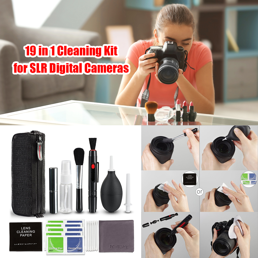 Bộ Dụng Cụ Vệ Sinh Máy Ảnh Kỹ Thuật Số Cầm Tay 19 Chiếc, Ống Kính DSLR, Dành Cho Máy Ảnh Sony Nikon Làm Sạch Cảm Biến