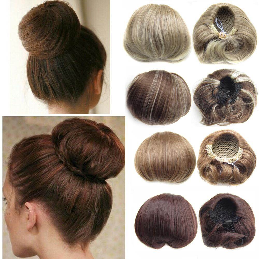 1pc Woman Hepburn Head Scrunchie Updo Hair Ponytail Extensions Drawstring Wig Accessories