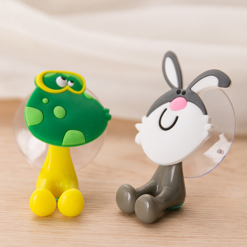 Cartoon Animal Toothbrush Holder Suction Cup Toothpaste Toothbrush Rack Plug Hook