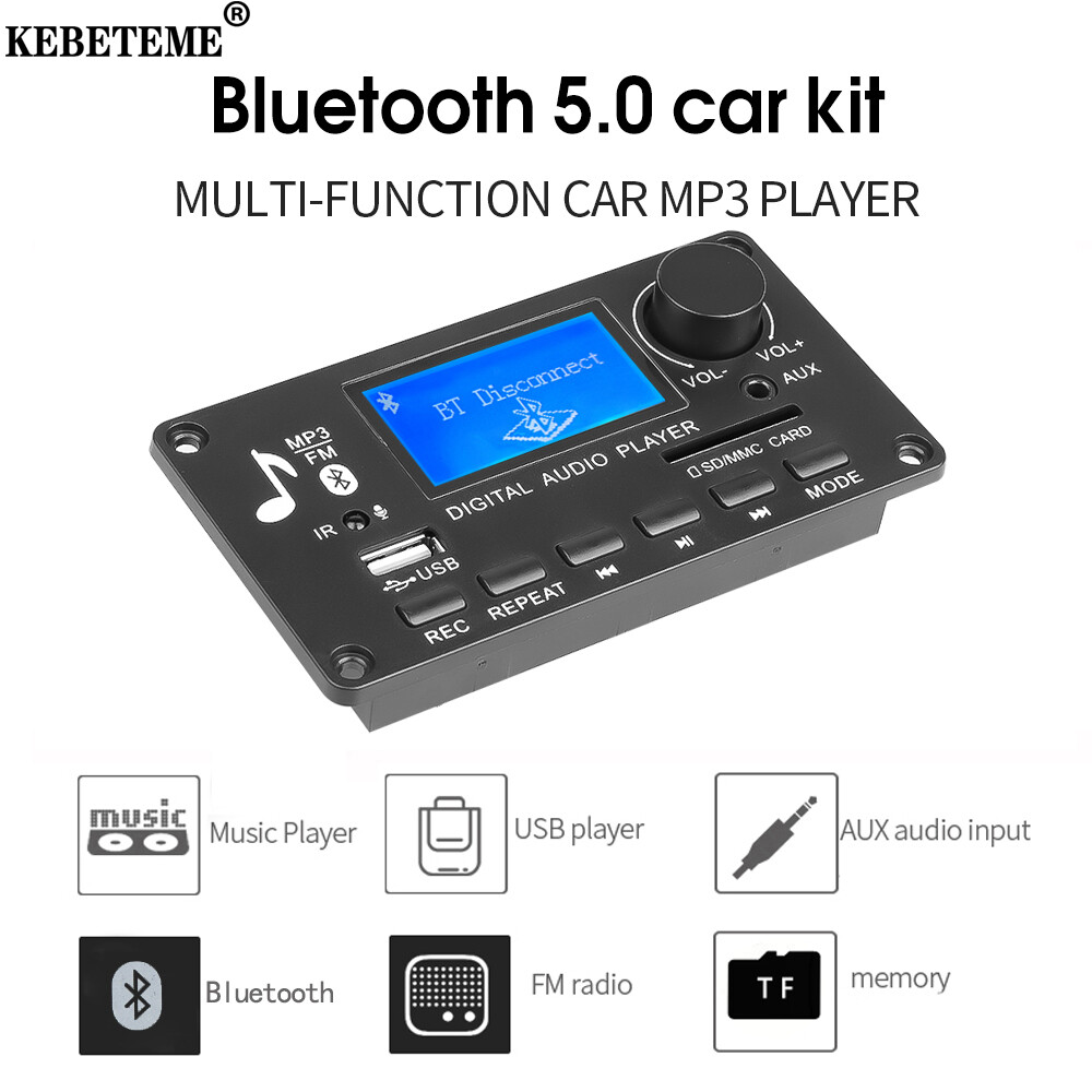 KEBETEME 12V Bluetooth 5.0 MP3 Player Decoder Board Wireless Music