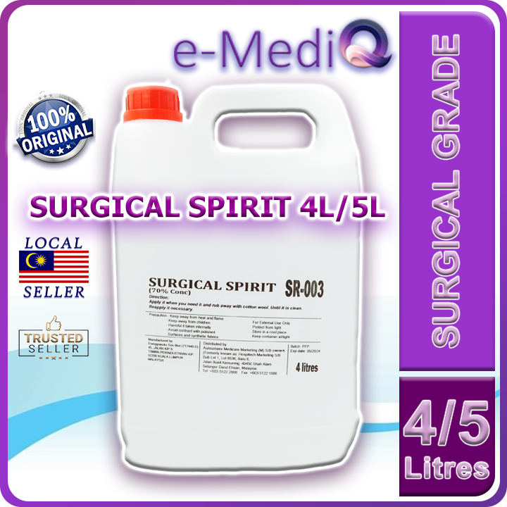 Surgical Spirit 5L [HOSPITECH] 70 Isopropyl Rubbing Alcohol Disinfectant Medical Hospital Grade