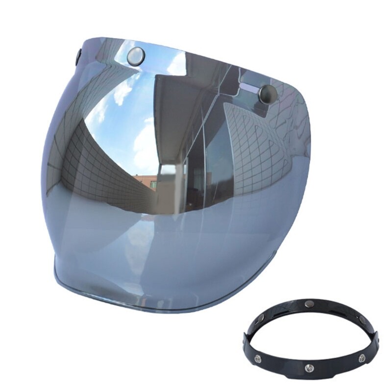 Randy Motorcycle Accessories Motorcycles Helmet Visor Lens Windshield Replacement for 3-snap Vintage Helmet Bubble Visor Lens