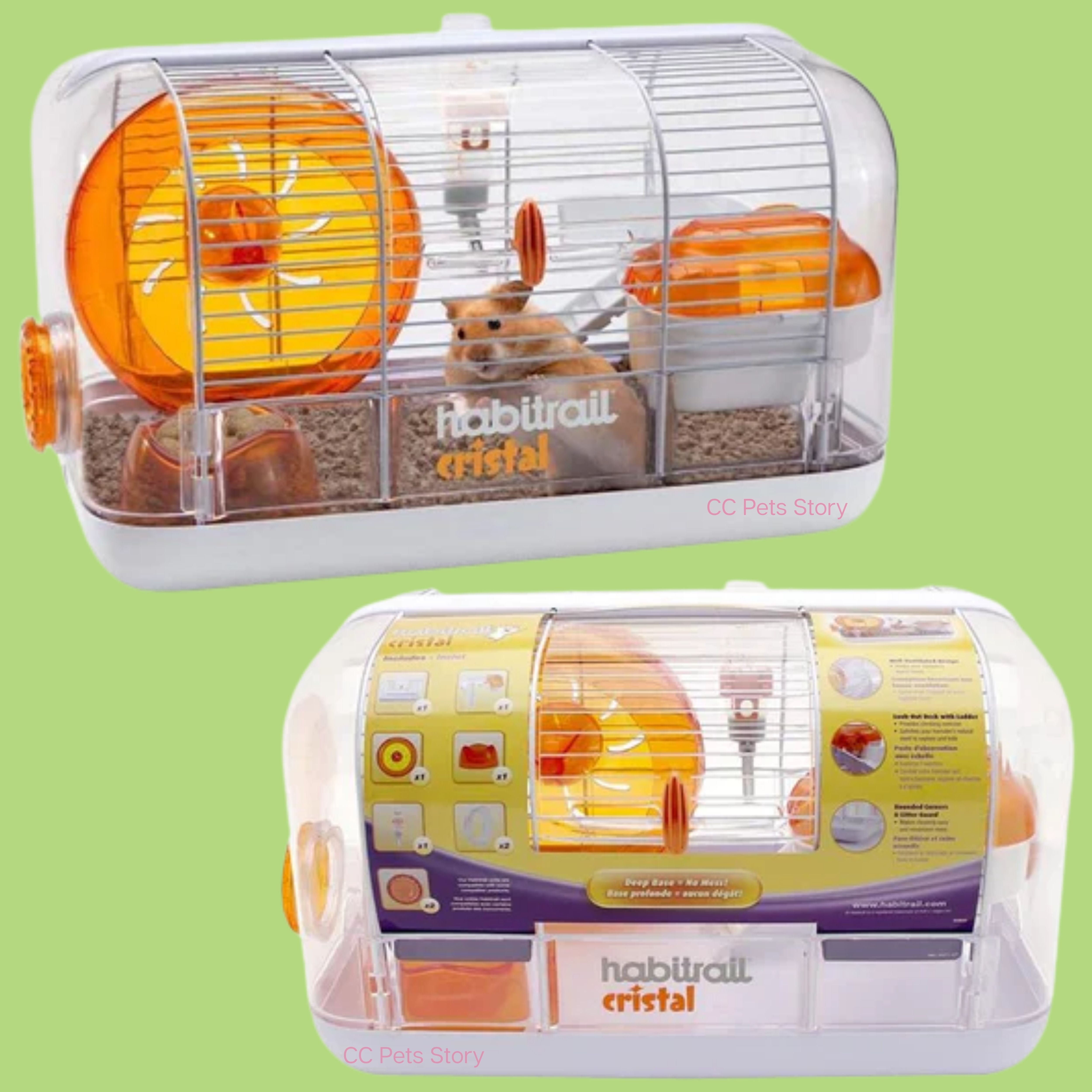 CC Pets Story Ready Stock Habitrail Cristal Small Animal Cages with Accessories. Hamster. Crystal cage. Sangkar. Durability air circulation. Observe pet s movement. Lazada