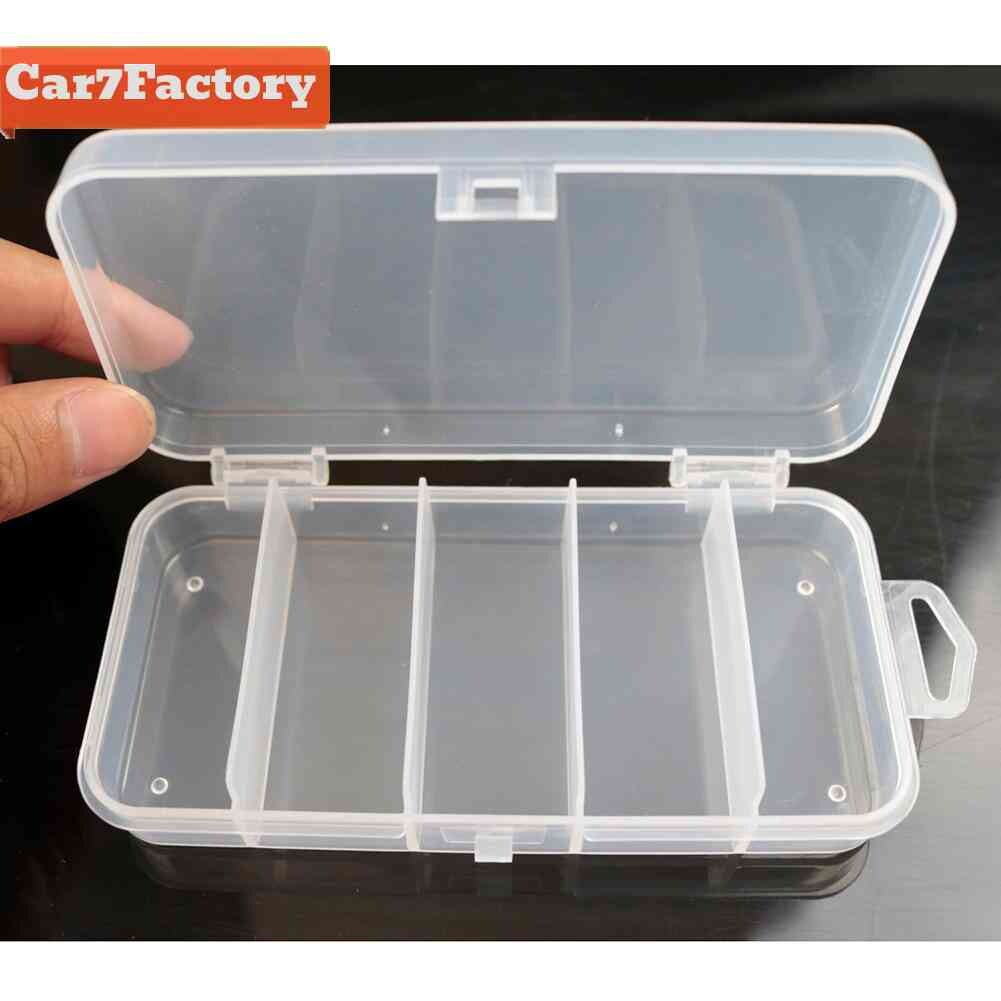 Plastic Waterproof 5 Compartments Fishing Tackle Box Fish Lure Hook Bait Storage Case Organizer Container