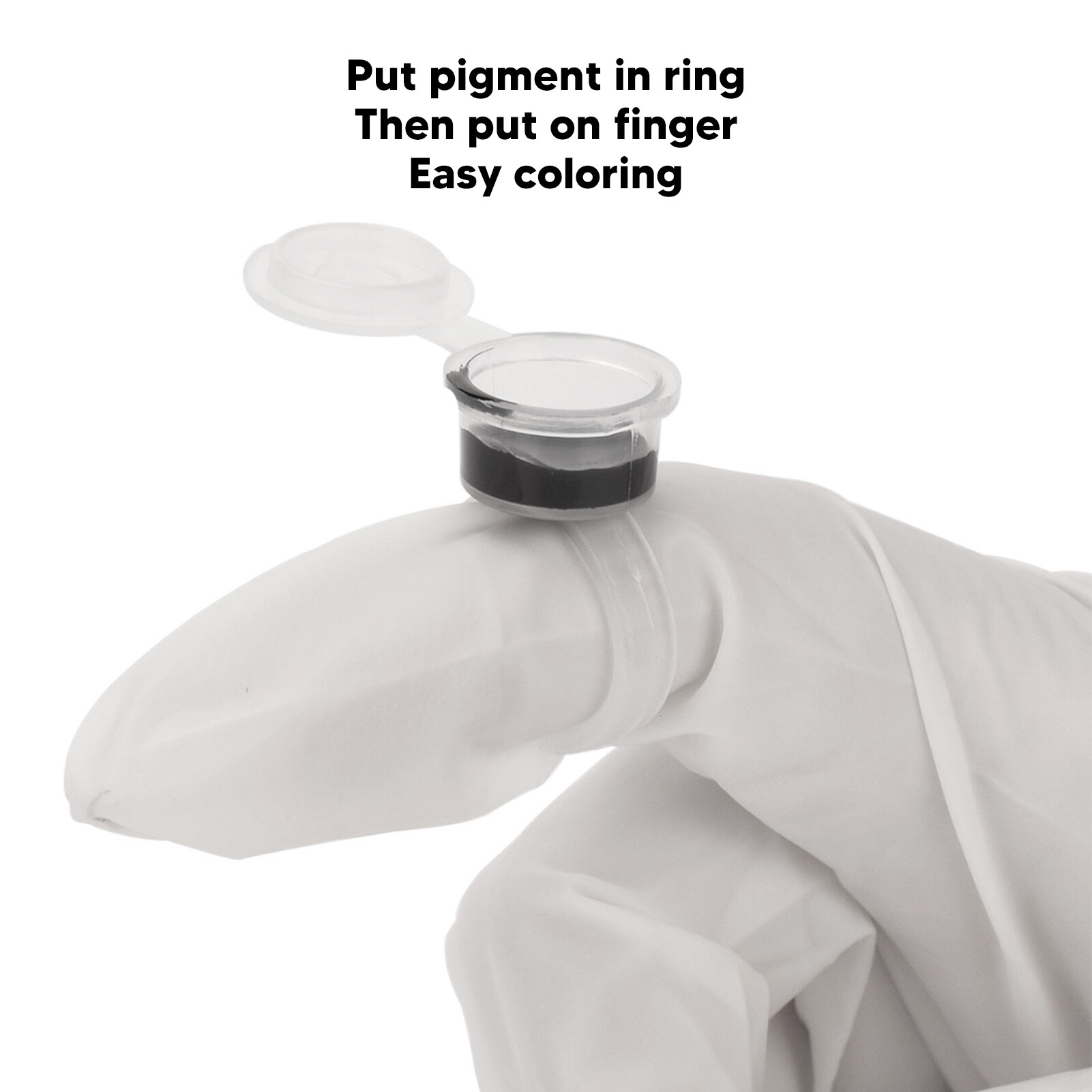 Microblading Pigment Ring Cups, Easy To Use Semi Permanent Eyebrow Glue Holder 50Pcs for Saving