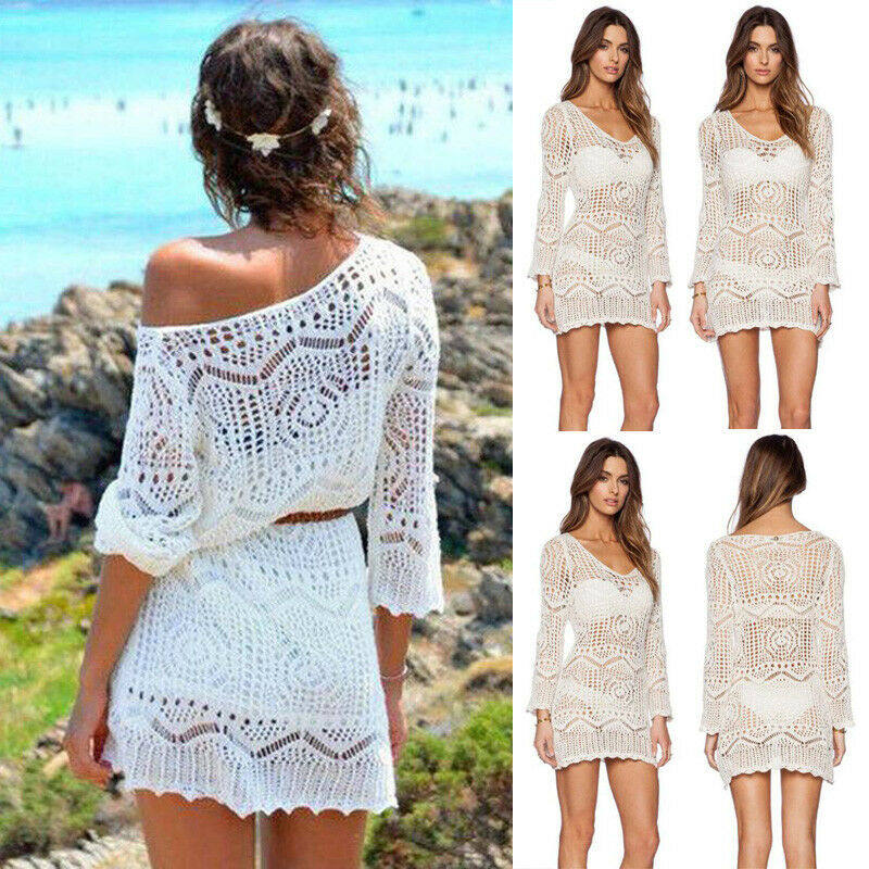 Women's Sheer Bikini Cover Up Swimwear Swimsuit Bathing Suit Summer Beach Dress