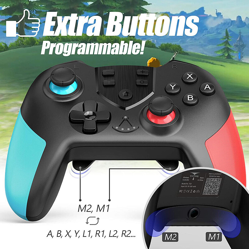 DISOUR Bộ Điều Khiển Trò Chơi Không Dây Cho Nintendo Switch Bộ Điều Khiển Tay Cầm Chơi Game Bluetooth Cho NS Switch Bộ Điều Khiển Bluetooth Cần Điều Khiển Với Wake-Up/Lập Trình Macro/Rung/Con Quay Hồi Chuyển