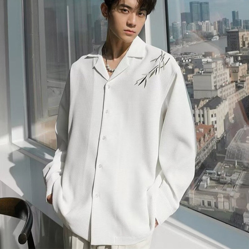 KYUSHUAD Men's suit top single youth fashion new fashion notch lapel trendy long sleeve jacket