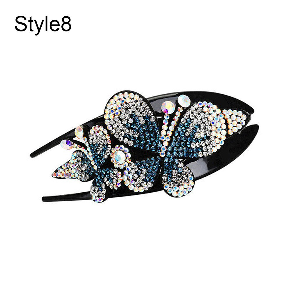 1PC Hair Clip Fashion Colorful Flower Shiny Rhinestone Hairpin Hollow Heart Hair Clip Barrette Hair Accessories For Women Hair Claw Headwear