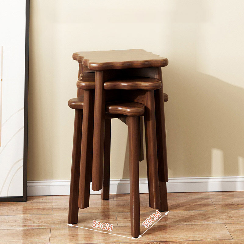 Full solid wood biscuit stool, home dining room bench, living room stool, can be stacked, high stool, dining table stool, creative dining stool
