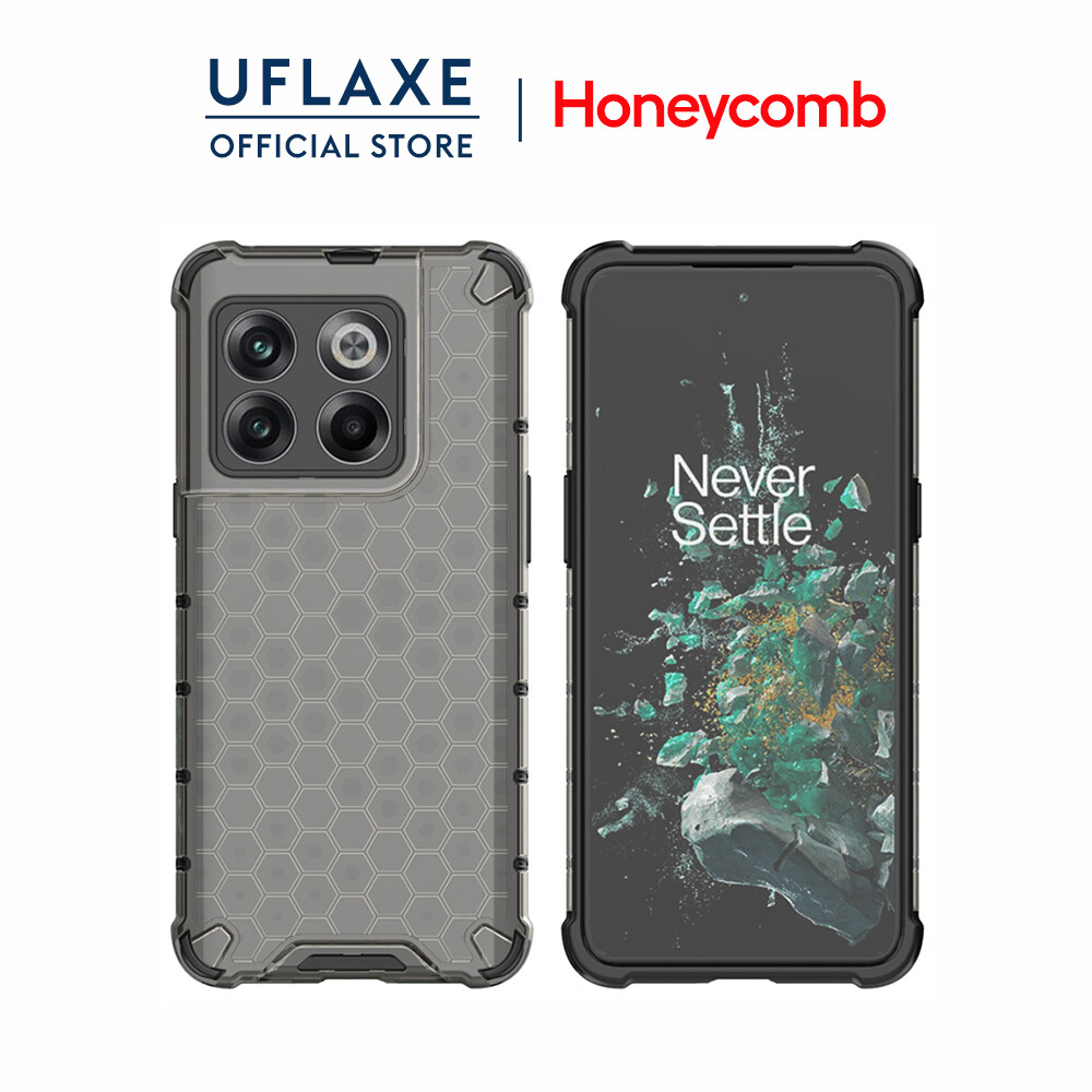 UFLAXE Honeycomb Shockproof Hard Case for OnePlus ACE / ACE Pro / OnePlus 10T 10R Full Protection Clear Translucent Case Durable Back Cover anti-shock Protective Casing