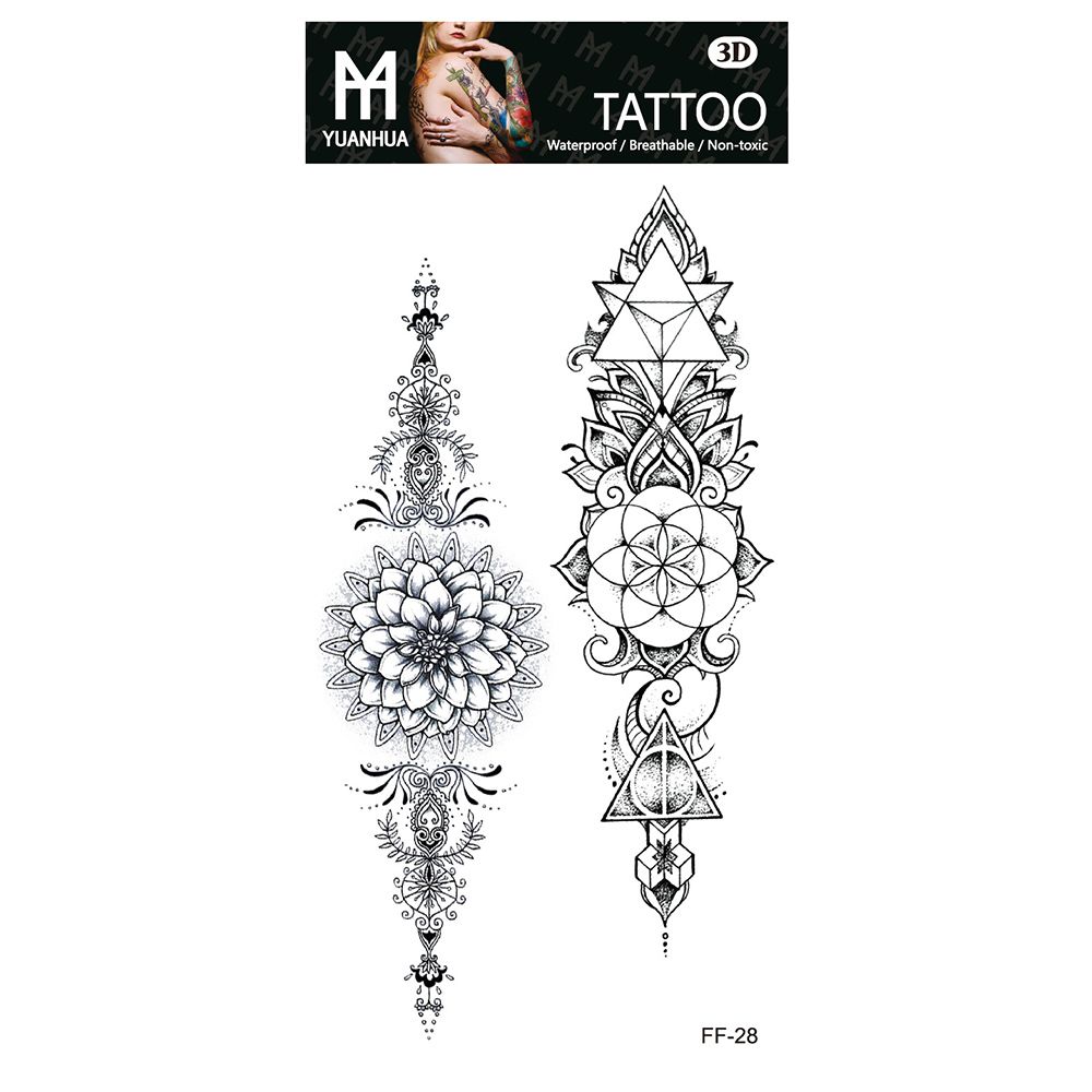 QUIDAMB Sexy Phụ nữ Sáng tạo Cánh tay Hoa hồng Tập quán Mạn đà la Lãng mạn Henna Nghệ thuật cơ thể Không thấm nước Hình xăm dán tạm thời Hình xăm giả