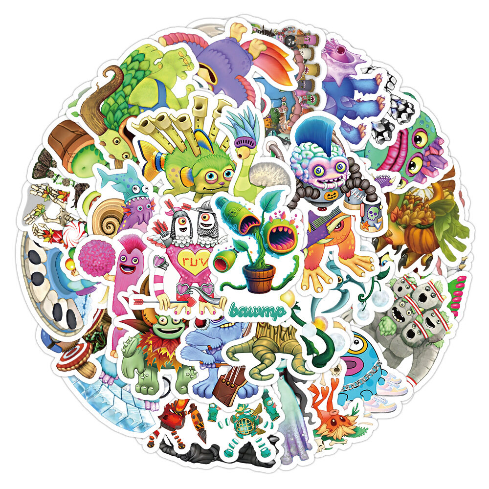 50PCS/set My Singing Monsters Graffiti sticker suitcase water bottle notebook waterproof decorative stickers