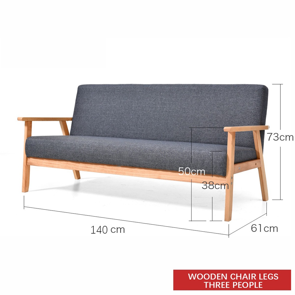 LALA Sofa Chair / 1 seater / 2 seater / 3 seater wooden frame canvas